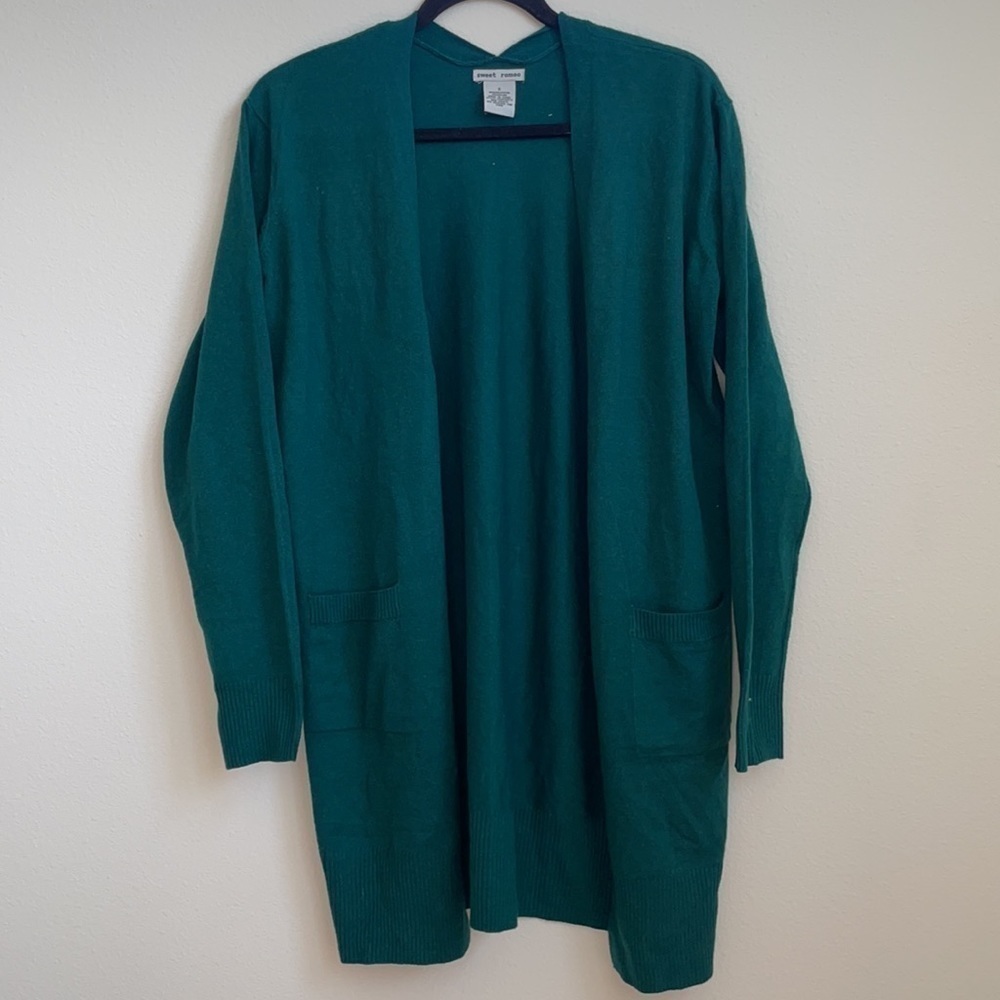 Sweet Romeo dark forest green open cardigan small
